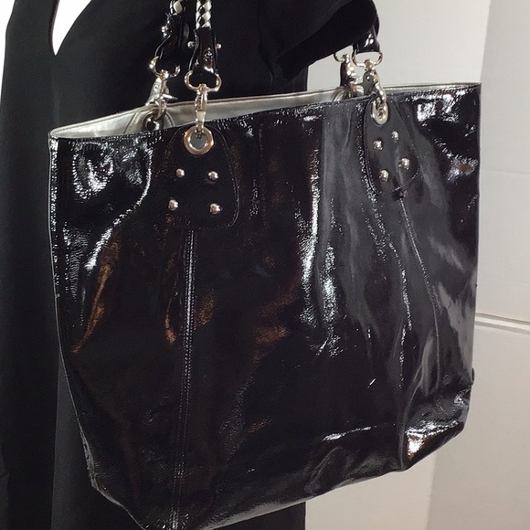 Perlina shiny black patent large tote bag - Picture 3 of 16